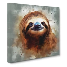 Sloth Digital Art Canvas Wall Art Print Framed Picture Home Decor Living Room