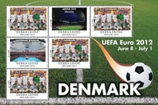 Sierra Leone 2012 - UEFA Euro Soccer Denmark - Sheet of 6 Stamps Scott #3146 MNH