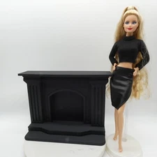 1/6 Scale Doll Furniture Fireplace Surround Black 1:6 Barbie Or Bratz Diorama