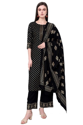 PLUS SIZE Black Kurta Kurti with 