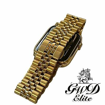 24k Gold Plated 45mm Apple Watch Series 8 Custom Stainless Steel GPS LTE O2