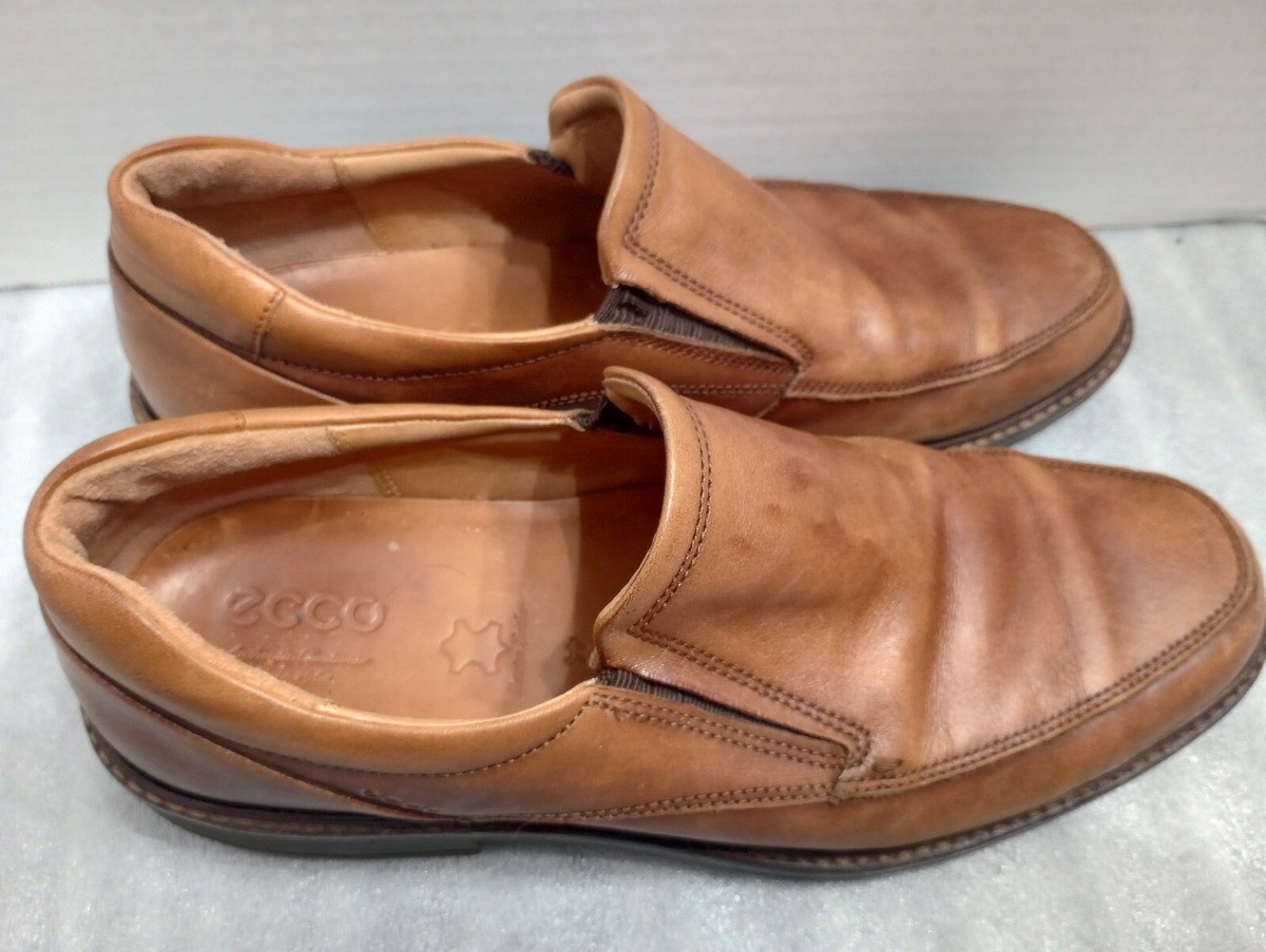 Ecco Holton Slip On Loafer Apron Toe Mens Amber Brown 