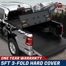 5FT 3-Fold Hard Tonneau Cover For 2016-2023 Toyota Tacoma W/ Lamp Truck Bed New