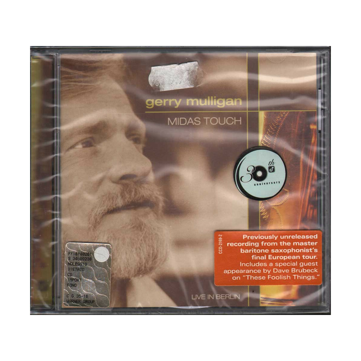 Gerry Mulligan CD Midas Touch Live In Berlin / Concord ‎Sigillato 0013431216926
