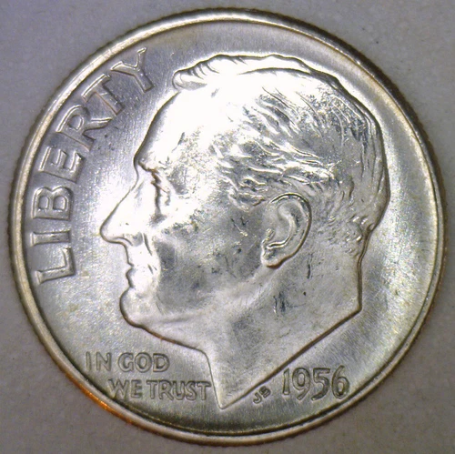 1956 Silver UNCIRCULATED BU Roosevelt Dime Ten Cent Coin