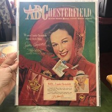 RARE 1950s Chesterfield Cigarette Ad w/Susan Hayward in ?Tap Roots? Movie;