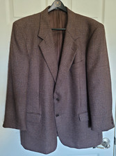 Vintage Valentino Uomo Saks 5th Brown Wool Alpaca Herringbone Sports Jacket Sz46