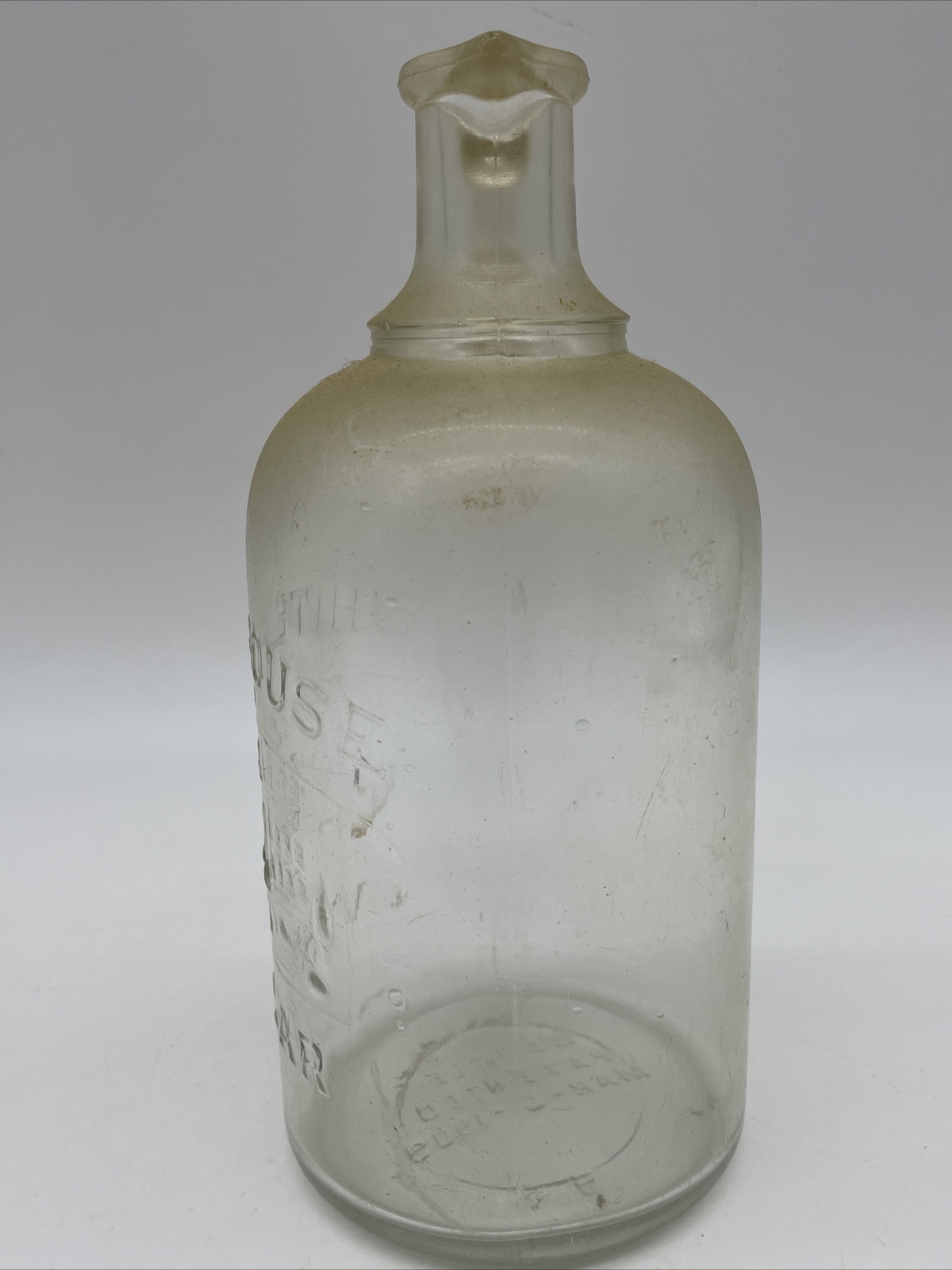 Vintage White House Vinegar Glass 1 Quart Bottle Jug Embossed March 6