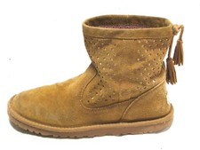 GIRLS UGG AUSTRALIA KAELOU CHESTNUT SUEDE LEATHER BOOTS SZ 3