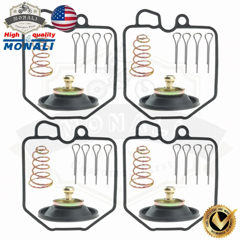 -US New 4x Fit 80-83 Honda Goldwing GL1100 Carburetor Carb Repair Rebuild Kit - Image 4 of 4
