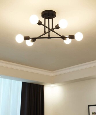Moderner Sputnik Kronleuchter, 6-flammige Deckenleuchte für Schlafzimmer, Esszimmer, Küche