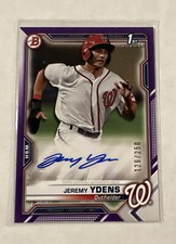 2021 Bowman Jeremy Ydens 1st Bowman Prospects Purple Auto 126/250 Nationals