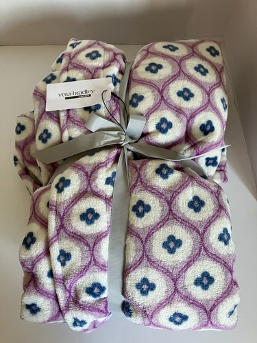 VERA BRADLEY Center Stage Glow Lavanda Peluche Pile Accappatoio Donna L-XL NUOVO! - Foto 3 di 4