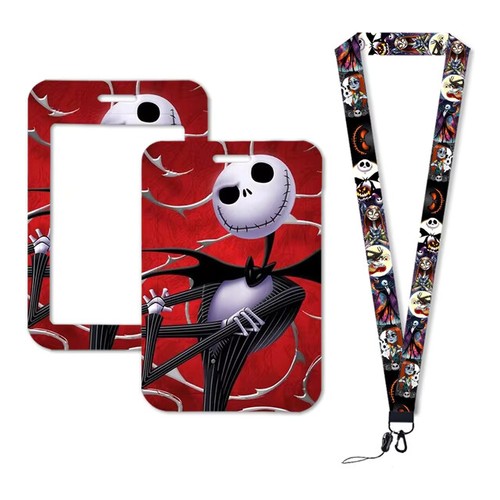 The Nightmare Before Christmas Jack Sally Lanyards Keychain Card Badge Holder ID - Picture 12 of 15