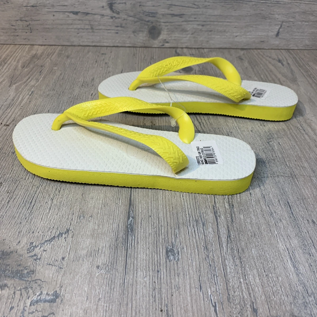 Havaianas Brazil Logo Flip Flop Yellow White Citrus Yellow Sandals USA 3 33 34