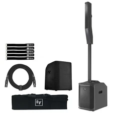 Electro-Voice Evolve50M Powered Column DJ PA Speaker Black w Mixer & Sub Cover