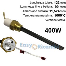 Candeletta al quarzo 400W accensione stufa a pellet e caldaia Lunga 123mm