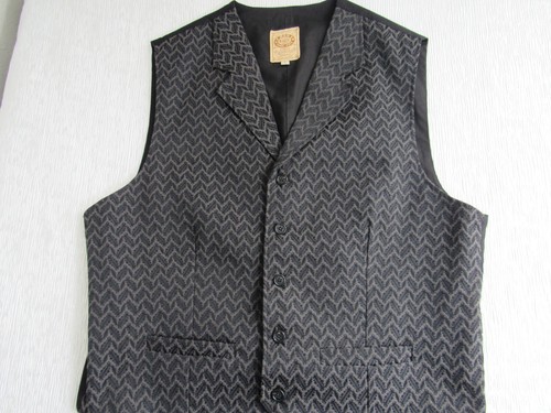 Vintage Wahmaker USA Black Geometric Western Vest Measures Small! - Picture 3 of 9