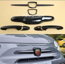 US-Spec FIAT ABARTH Gloss Piano Black Combo De-Chrome Trims 500 595 695