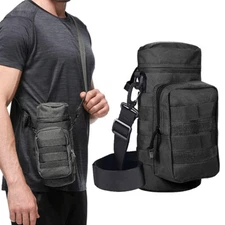Tactical Molle Hiking Water Bottle Bag Cage Waterproof Kettle Carry Pouch Holder