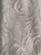 Vintage Brilliante Ivory Full Length Beaded Formal Long Sleeve Dress Size M