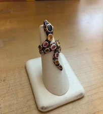 Bochic "Orient" Ruby and Sapphire Serpent Snake Cocktail Ring