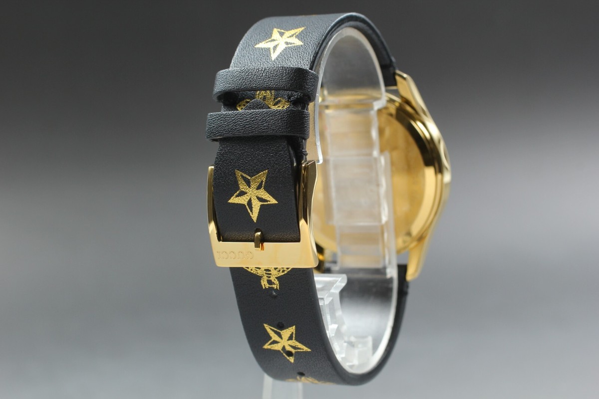 UNUSED w/Box] GUCCI Star Bee G Timeless 126.4 YA1264055 Black Gold