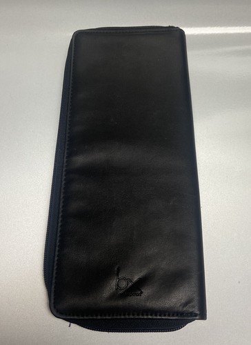Buxton Black Zip Around Travel Document Case Leather Look PVC Nice