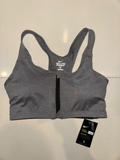 NIKE PRO COMBAT DRI-FIT FRONT ZIP SPORTS BRA WOMENS SIZE L