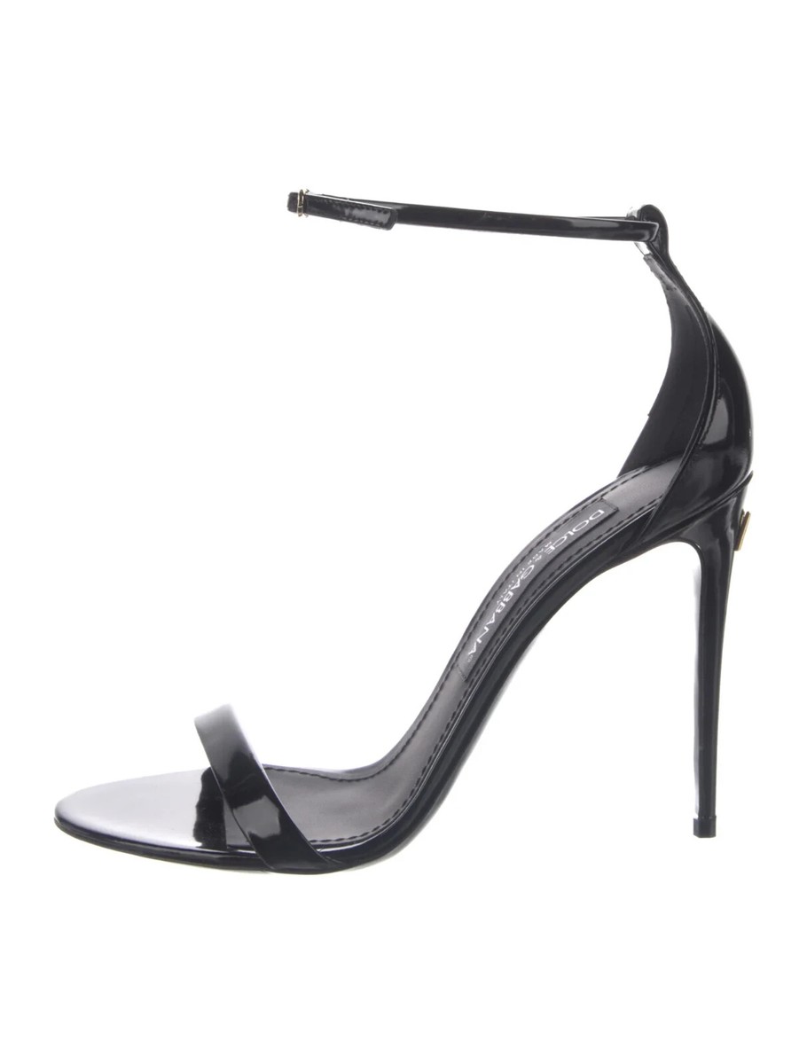 Dolce & Gabbana 黒 ミュール 10センチヒール　35サイズ DOLCE & GABBANA Black Patent Leather Sandals Size 8.5 IT