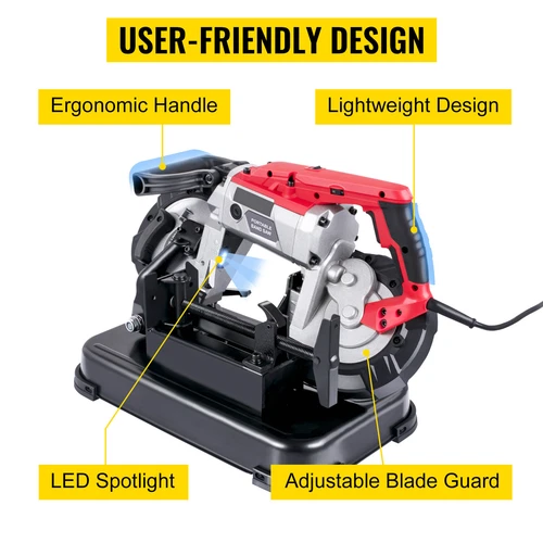 Portable Band Saw Variable-Speed 110V Deep Cut 10-Amp Motor w/ Alloy Base - Picture 4 of 12