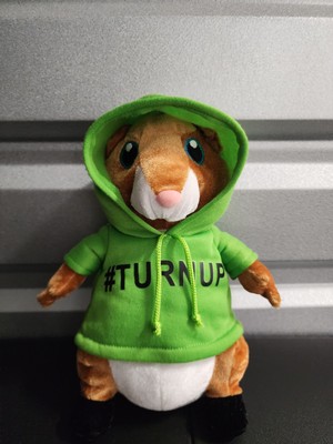 Turnip the Stuffed Chipmunk plush sureshot  Squirrel Toy  Green Hood Sweatshirt
