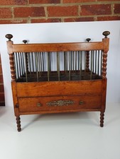 Antique Mahogany? Brass Canterbury Magazine Music Rack Newspaper Stand Victorian