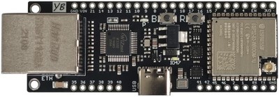 YB-ESP32-S3-ETH DevBoard w. Ethernet+WiFi, 8MB Flash, 2MB PSRAM, USB-C, Antenna