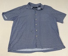 NAT NAST Men  s L Carbon Infinity Blue Silk Shirt American Fit Bowling 135