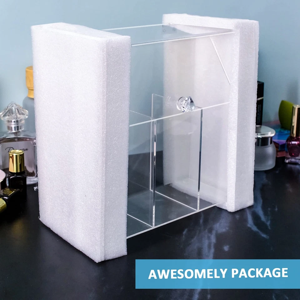 Porta brochas de maquillaje con cubierta, tapa a prueba de polvo, caja de almacenamiento de maquillaje acrílico,... Foto 4 de 4