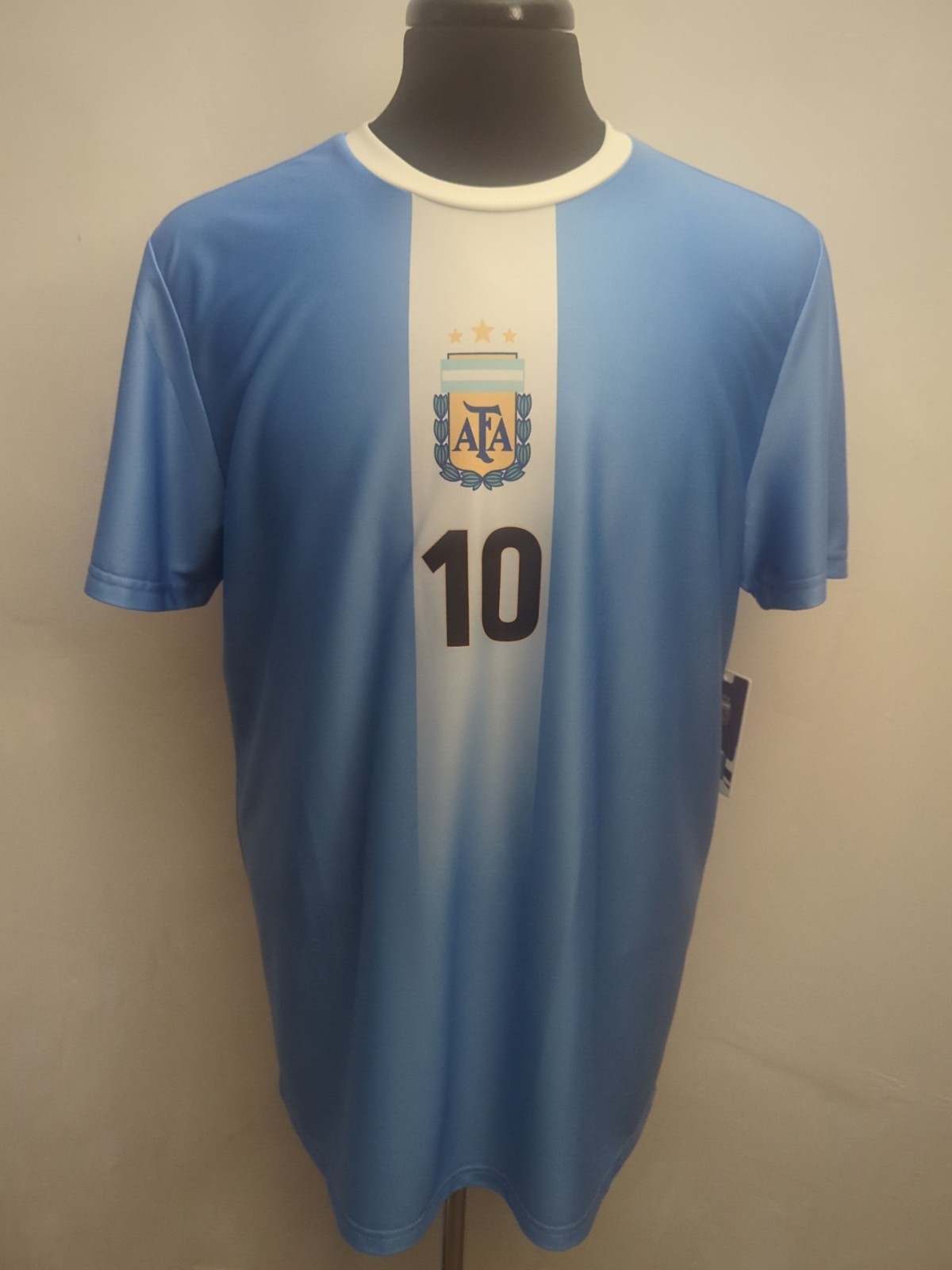 Messi #10 AFA Official Product Argentina Futbol Jersey Adult Large Light Blue