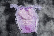  A292 2XL/ElasticW.24-44" Vtg Style Purple Satin Bikini Thong Panties Underwear