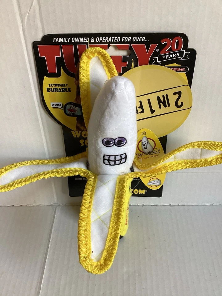 Juguete para perro Tuffy ultra duradero plátano chirriante 2 en 1 divertido Foto 2 de 4