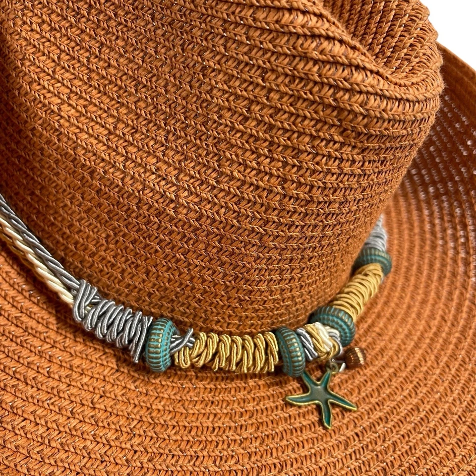 Бумажная ковбойская шляпа Lucky 7 США веревки морская звезда ковбойская коричневая легкая - Изображение 3 из 4