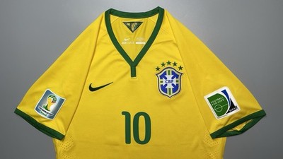 BRAZIL NIKE 2014 WORLD CUP PLAYER ISSUE JERSEY #10 NEYMAR SIZE “L