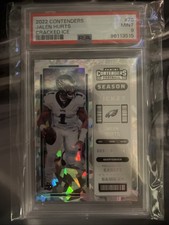 2022 Panini Contenders Jalen Hurts #76 Cracked Ice Ticket /21 PSA 9