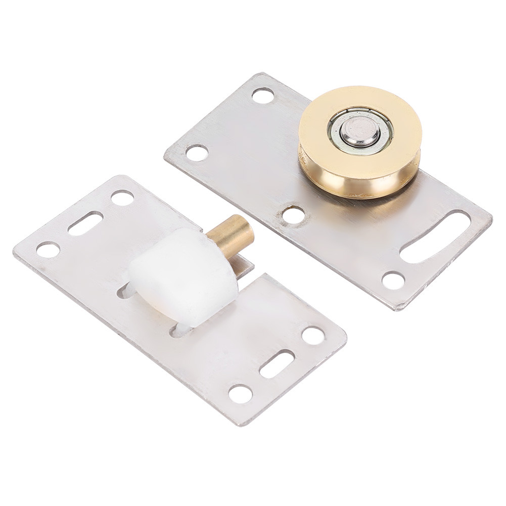 2Pcs Wardrobe Wood Door Sliding Door Wheel Stainless Steel Bearing Wheel Roller-image