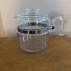 Vintage PYREX FLAMEWARE GLASS 4-6 Cup Coffee Pot 7756-B Carafe & Lid 7756-C