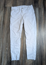 Hudson Ankle Krista Super Skinny Jeans 31 White Solid 31X26.5 Mid Rise Stretch