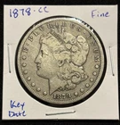 1878-CC $1 Morgan Silver Dollar FINE Key Date, Carson City