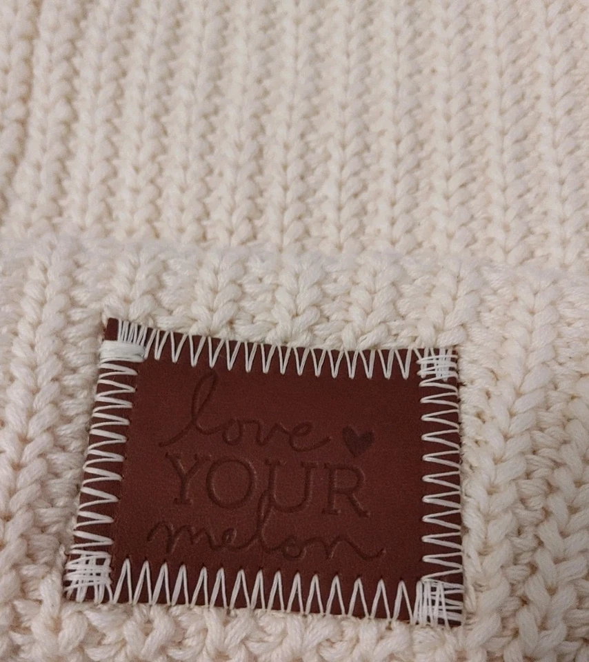 NWOT Love Your Melon Cuffed Beanie Hat Womens OS Removable Pom Knitted Cotton  - Image 3 of 3