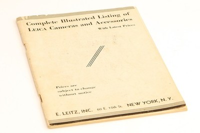Original E. Leitz New York Complete Illustrated Listing Leica Cameras von 1934