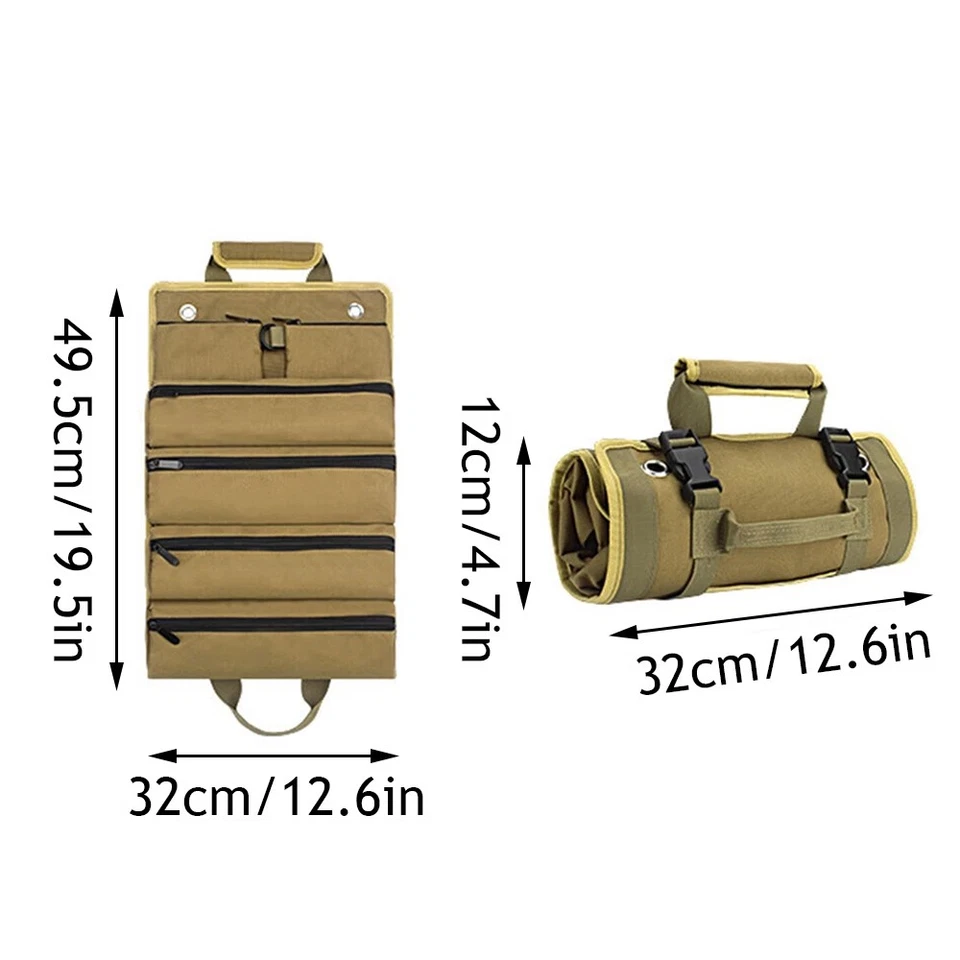 Tool Roll Organizer Tool Roll Up Oxford Bag Tool Large Wrench Super Big Pouch - Image 2 of 4