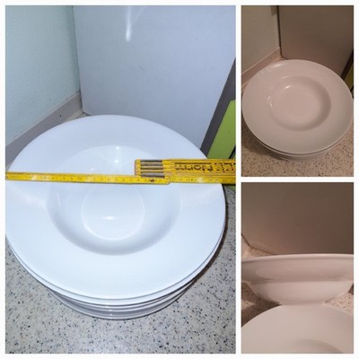 6 Pasta Teller Pastateller Germany Ø 30 cm Porzellan Nudelteller weiß uni